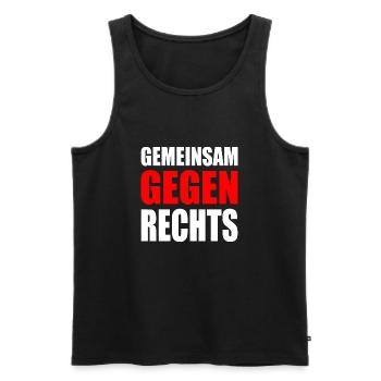Gemeinsam gegen rechts - Männer Premium Bio Tank Top - Schwarz - Vorne - Michal (187cm)