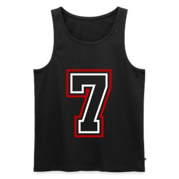 7 Numéro de numéro - Débardeur bio Premium Homme - noir - Devant - AI Model Male 178 light (178cm)