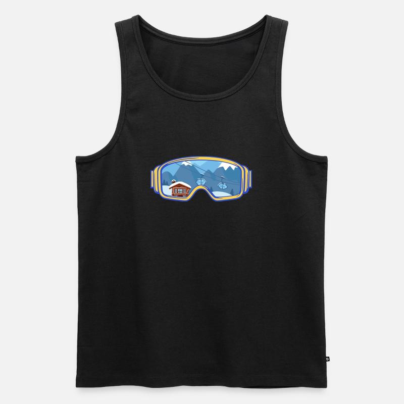 Ski Google, Snowboard, Skifahrer - Männer Premium Bio Tank Top - Schwarz