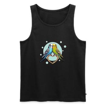 Budgies Parakeets Parrot Birds - Men's Premium Organic Tank Top - black - Front - AI Model Male 178 light (178cm)