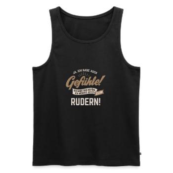 Gefuehle - ich moechte Sport - Rudern! - RAHMENLOS - Männer Premium Bio Tank Top - Schwarz - Vorne - Michal (187cm)