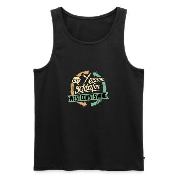 Essen - Schlafen - West Coast Swing tanzen - - Männer Premium Bio Tank Top - Schwarz - Vorne - Michal (187cm)