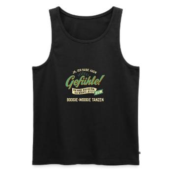 Gefühl ich möchte Boogie-Woogie tanzen - RAHMENLOS - Männer Premium Bio Tank Top - Schwarz - Vorne - Michal (187cm)