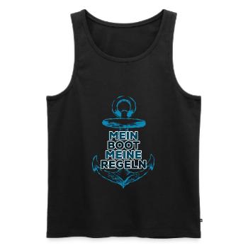 Mein Boot meine Regeln Kapitän Bootsführerschein - Männer Premium Bio Tank Top - Schwarz - Vorne - Michal (187cm)