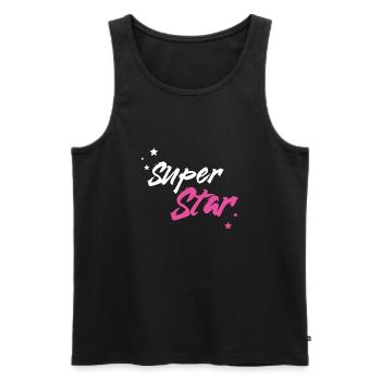 Super Star - Männer Premium Bio Tank Top - Schwarz - Vorne - Michal (187cm)