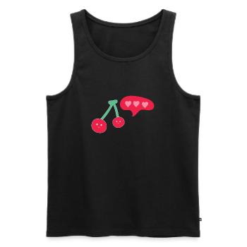 Cherry Child - Männer Premium Bio Tank Top - Schwarz - Vorne - AI Model Male 178 light (178cm)