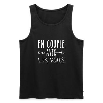 Zu zweit mit Pasta, Pasta Fans Geschenk - Männer Premium Bio Tank Top - Schwarz - Vorne - Michal (187cm)