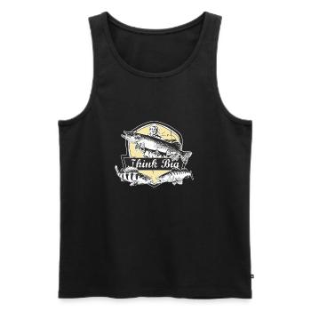 Angel Designs think big RAHMENLOS Geschenk - Männer Premium Bio Tank Top - Schwarz - Vorne - Michal (187cm)