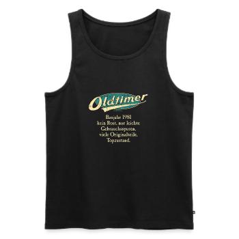 BD - Oldtimer Baujahr Jahrgang 1981 retro türkis - Männer Premium Bio Tank Top - Schwarz - Vorne - Michal (187cm)
