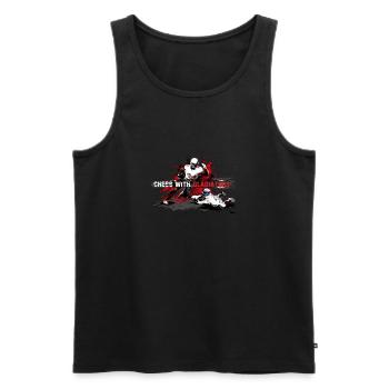 American football - Men's Premium Organic Tank Top - black - Front - AI Model Male 178 light (178cm)