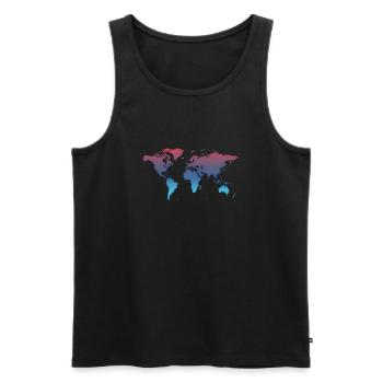 World map colorful - Men's Premium Organic Tank Top - black - Front - Michal (187cm)