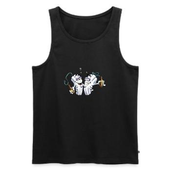 AD - Drunk Tampons - Fun Design für Sie und Ihn - - Männer Premium Bio Tank Top - Schwarz - Vorne - Michal (187cm)