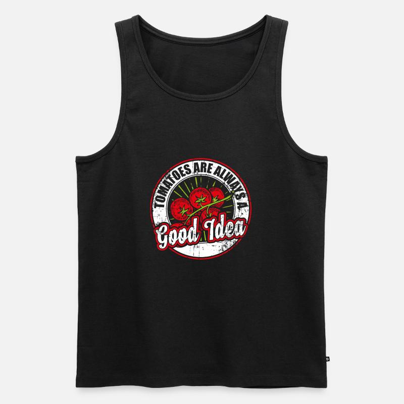 Tomaten Gemüse - Männer Premium Bio Tank Top - Schwarz