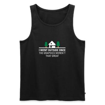 Gamer Gaming -I Went Outside Once... - Men's Premium Organic Tank Top - black - Front - Michal (187cm)