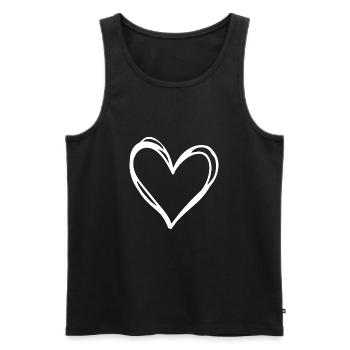 Icône d'amour symbole coeur Herz - Débardeur bio Premium Homme - noir - Devant - AI Model Male 178 light (178cm)