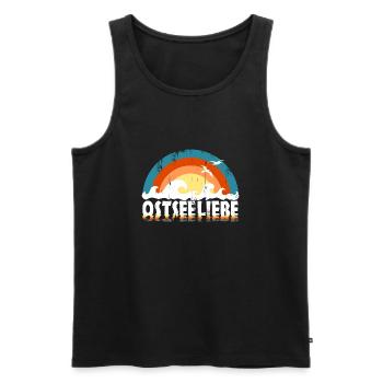 Ostseeliebe - Retroclors usedLook - Männer Premium Bio Tank Top - Schwarz - Vorne - Michal (187cm)