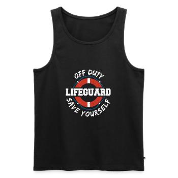 Off Duty Lifeguard Save Yourself - Water Sports - Men's Premium Organic Tank Top - black - Front - Michal (187cm)