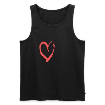 coeur amour dire idée cadeau - Débardeur bio Premium Homme - noir - Devant - Michal (187cm)