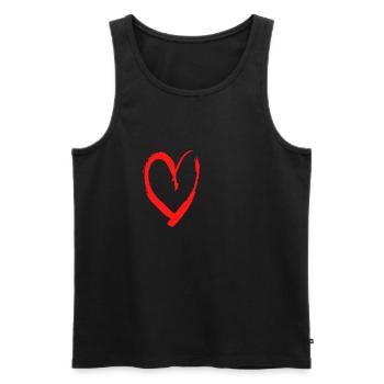 coeur amour dire idée cadeau - Débardeur bio Premium Homme - noir - Devant - Michal (187cm)