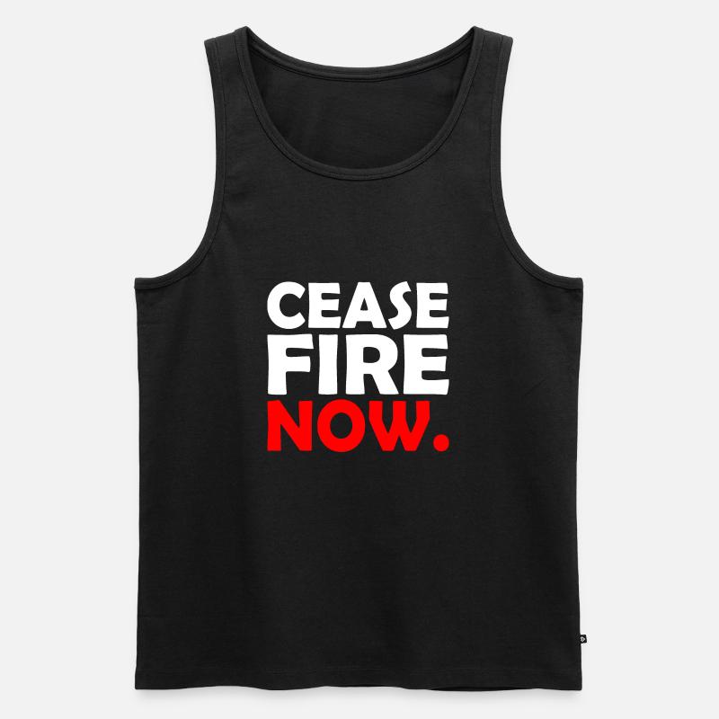 Ceasefire now - Männer Premium Bio Tank Top - Schwarz
