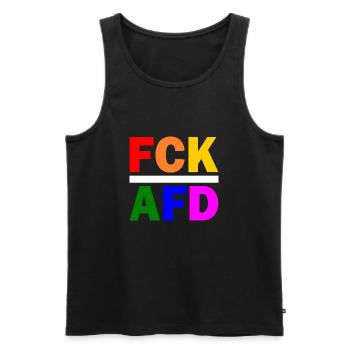 Fck afd - Männer Premium Bio Tank Top - Schwarz - Vorne - Michal (187cm)