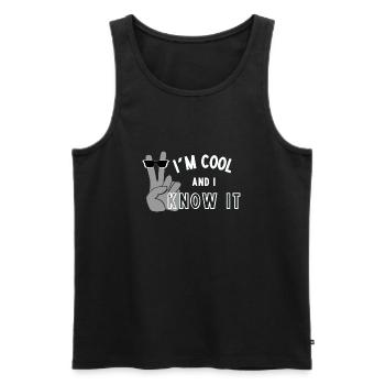 Je suis cool et je le sais - Affirmation de soi amusante - Wht - Débardeur bio Premium Homme - noir - Devant - Michal (187cm)