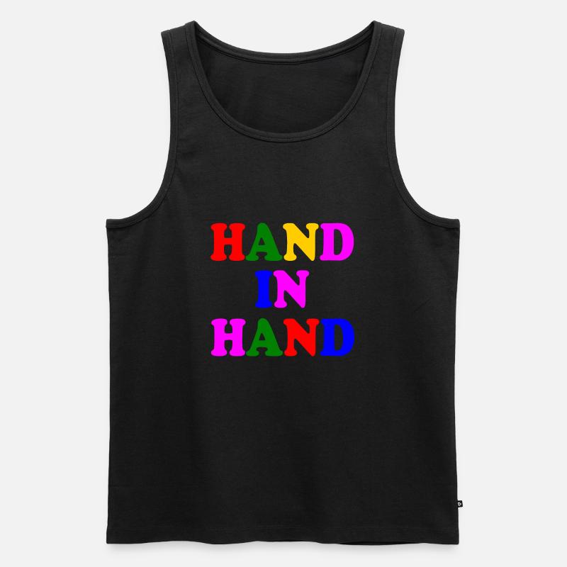 Hand in hand - Männer Premium Bio Tank Top - Schwarz