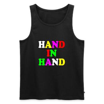 Hand in hand - Männer Premium Bio Tank Top - Schwarz - Vorne - AI Model Male 178 light (178cm)
