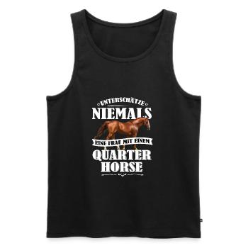 Quarter Horse Pferde Shirt-UNF - Männer Premium Bio Tank Top - Schwarz - Vorne - Michal (187cm)