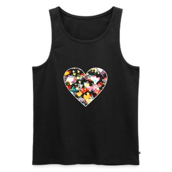 Heart heart heart - Men's Premium Organic Tank Top - black - Front - Michal (187cm)