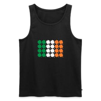 St Patrick's Day Ireland Flag Clover Gift - Men's Premium Organic Tank Top - black - Front - AI Model Male 178 light (178cm)