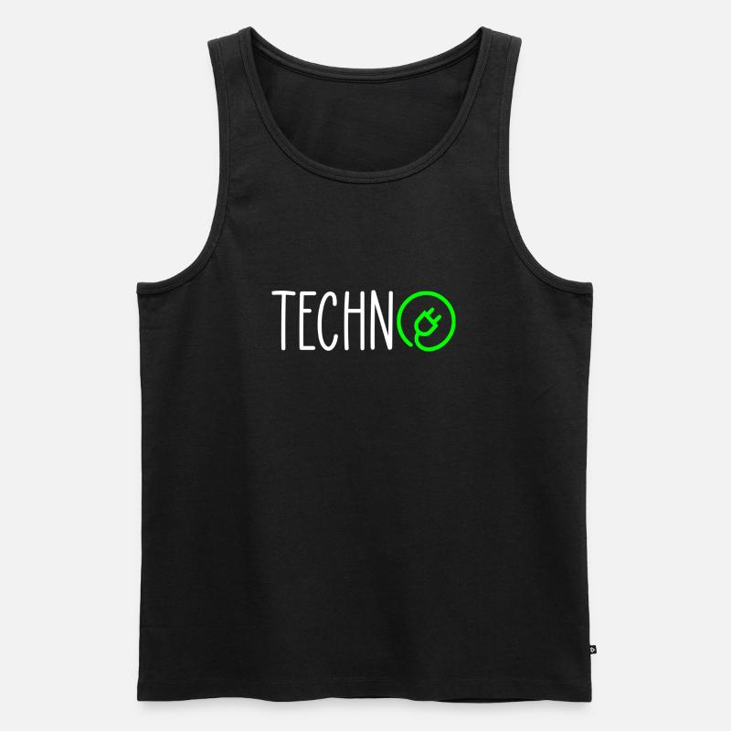 Techno-Ladung - Männer Premium Bio Tank Top - Schwarz