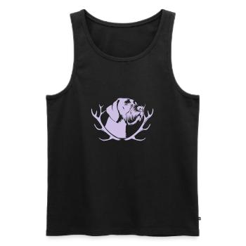 German Drahthaar Portrait - Antler - Men's Premium Organic Tank Top - black - Front - AI Model Male 178 light (178cm)