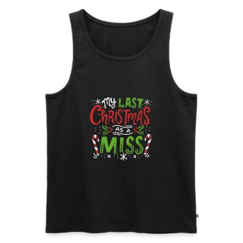 My Last Christmas As A Miss Engaged Fiance Wedding - Men's Premium Organic Tank Top - black - Front - AI Model Male 178 light (178cm)