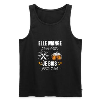 Humour annonce grossesse papa cadeau futur père - Débardeur bio Premium Homme - noir - Devant - AI Model Male 178 light (178cm)