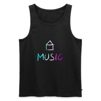 House Music - Débardeur bio Premium Homme - noir - Devant - Michal (187cm)