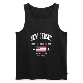 New Jersey - Débardeur bio Premium Homme - noir - Devant - AI Model Male 178 light (178cm)