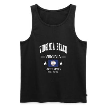 Virginia Beach - Männer Premium Bio Tank Top - Schwarz - Vorne - AI Model Male 178 light (178cm)
