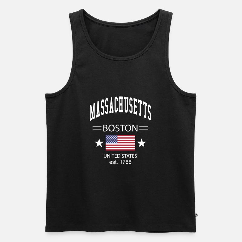Massachusetts - Männer Premium Bio Tank Top - Schwarz