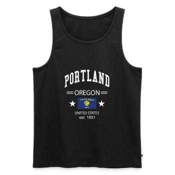 Portland - Débardeur bio Premium Homme - noir - Devant - Michal (187cm)