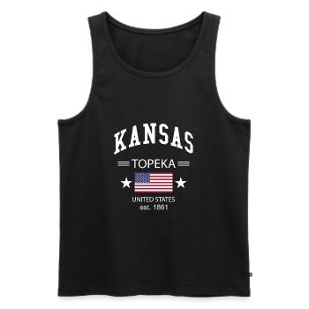 Kansas - Men's Premium Organic Tank Top - black - Front - Michal (187cm)