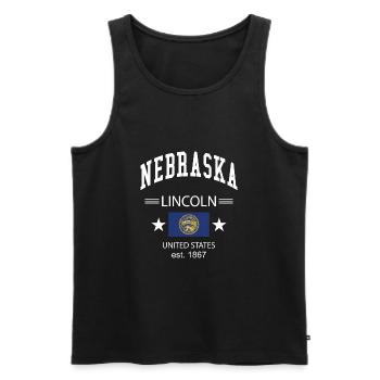 Nebraska - Débardeur bio Premium Homme - noir - Devant - Michal (187cm)
