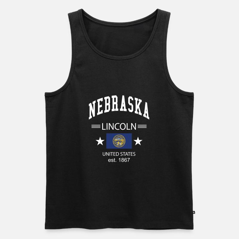 Nebraska - Männer Premium Bio Tank Top - Schwarz