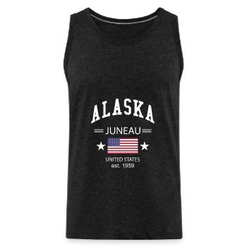Alaska - Men's Premium Organic Tank Top - charcoal grey - Front - Alexander (188cm)