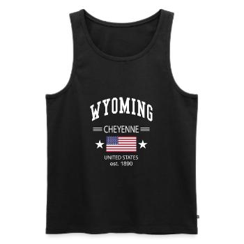 Wyoming - Men's Premium Organic Tank Top - black - Front - Michal (187cm)
