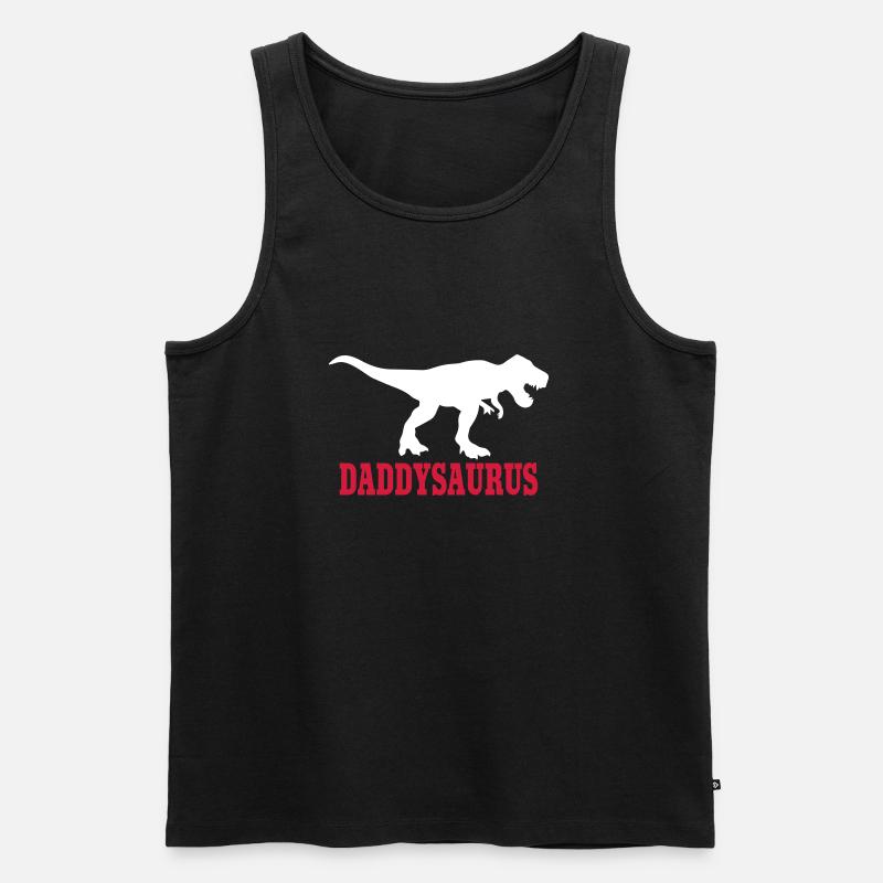 Daddy Saurus - Männer Premium Bio Tank Top - Schwarz