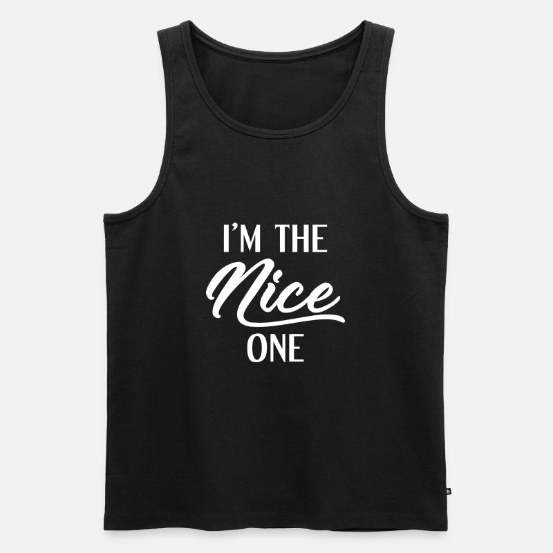 Ich bin der Nette - Männer Premium Bio Tank Top - Schwarz