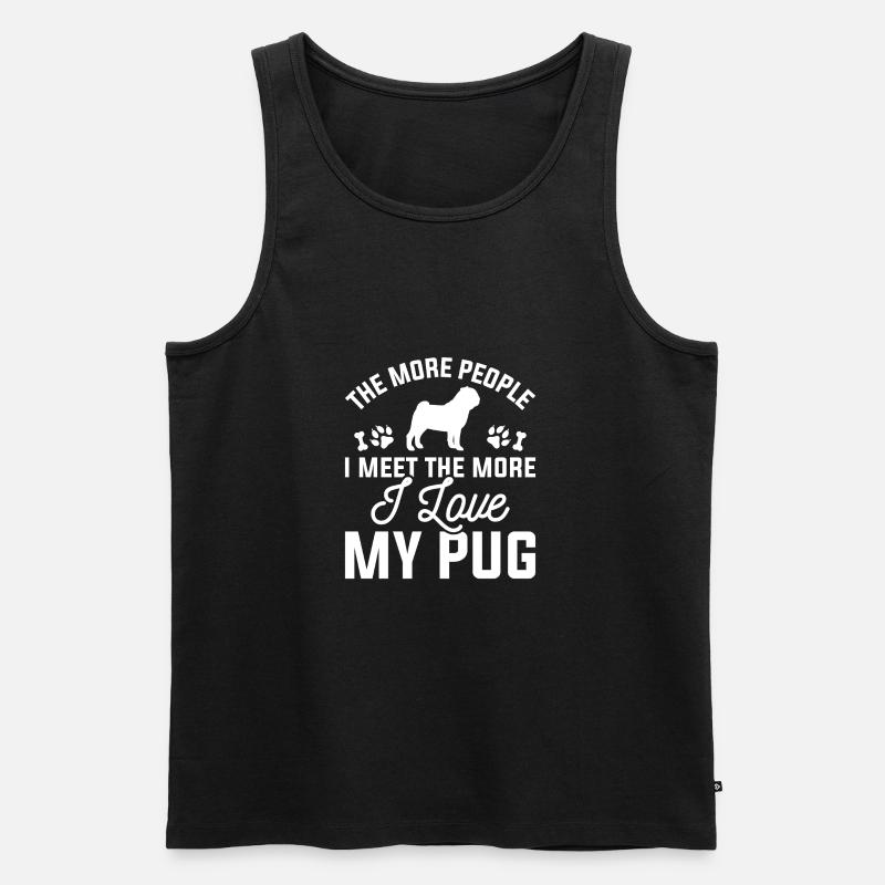 Ich liebe meinen Mops - Männer Premium Bio Tank Top - Schwarz
