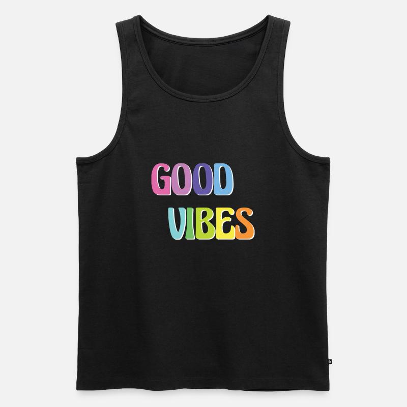 Good Vibes - Männer Premium Bio Tank Top - Schwarz