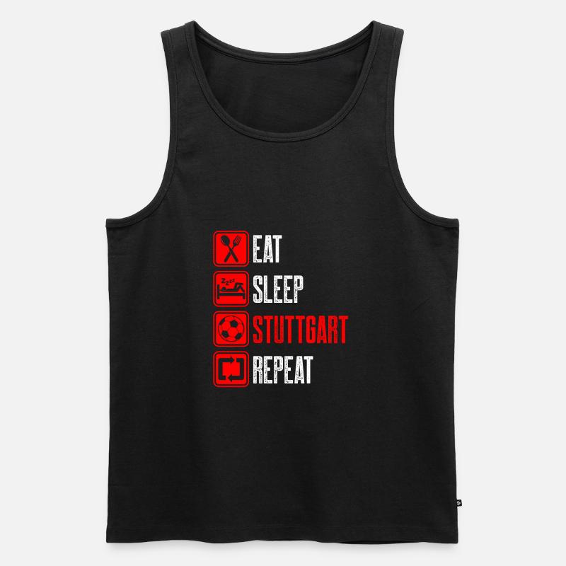 Repeat Stuttgart - Männer Premium Bio Tank Top - Schwarz